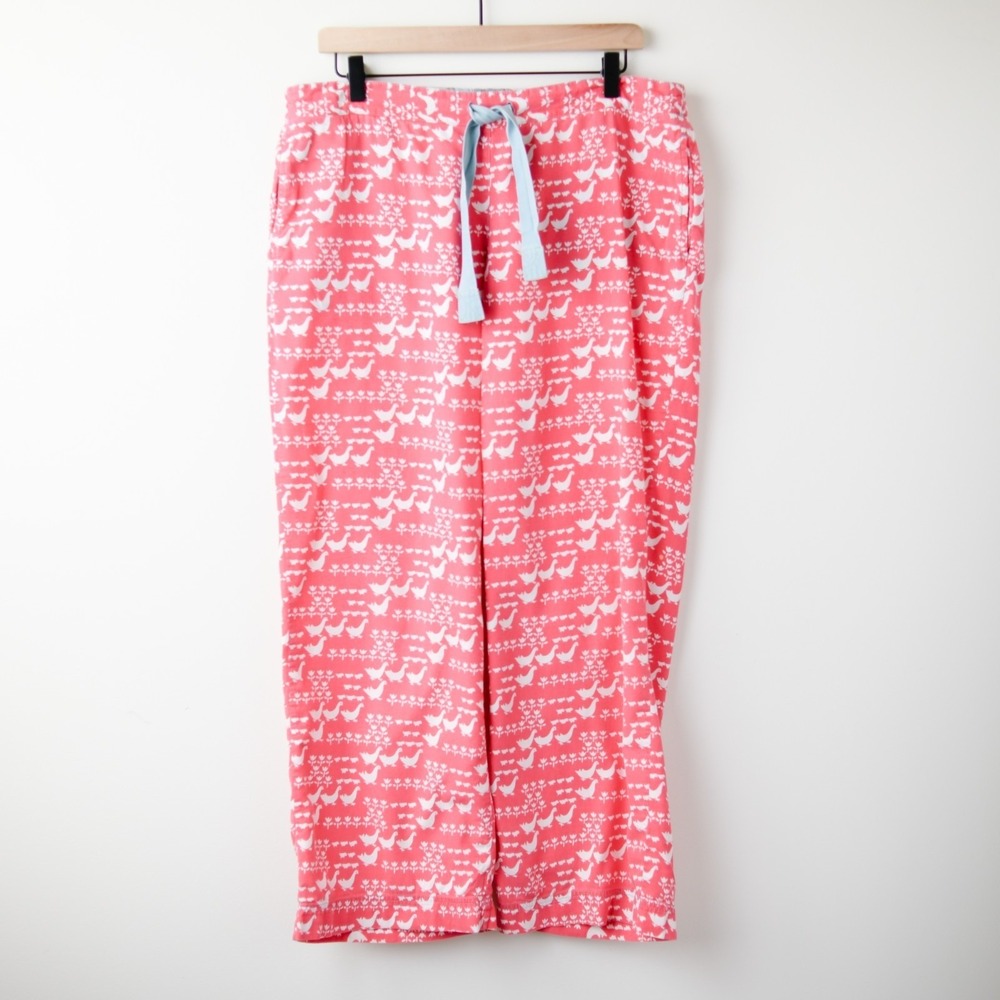 Boden Wide Leg Pajama Pants Womens 14 Duck Print Cottagecore Southern‎ Cotton